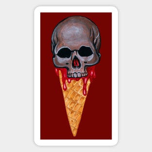 Halloween watercolor ice cream skull Magnet